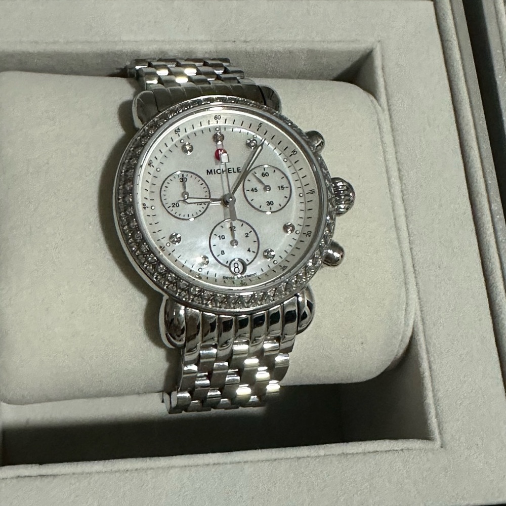 Michele CSX 36 Diamond Chronograph Watch - Picture 2 of 5